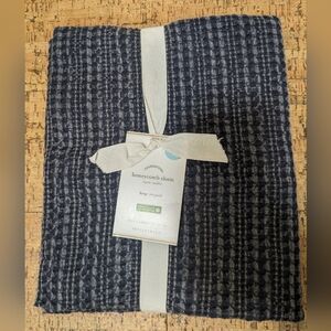 Pottery Barn honeycomb king size sham, midnight blue